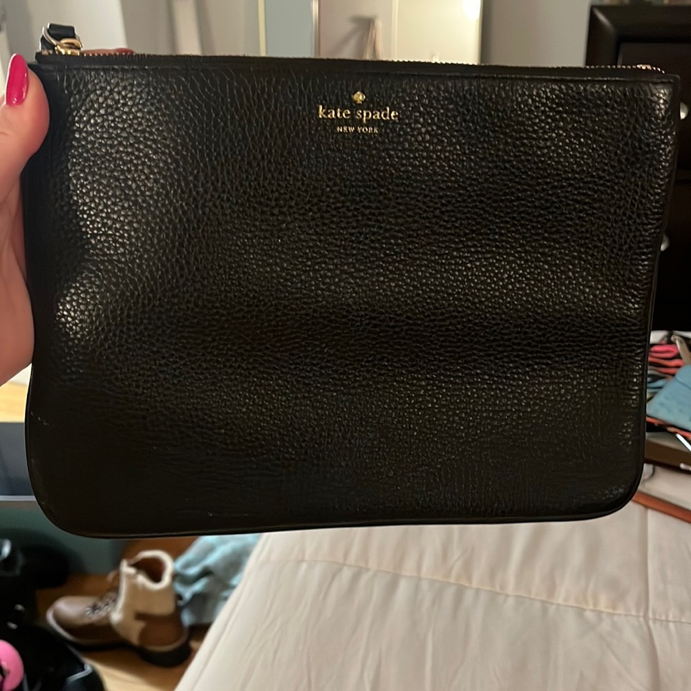 Kate Spade Black Leather Clutch